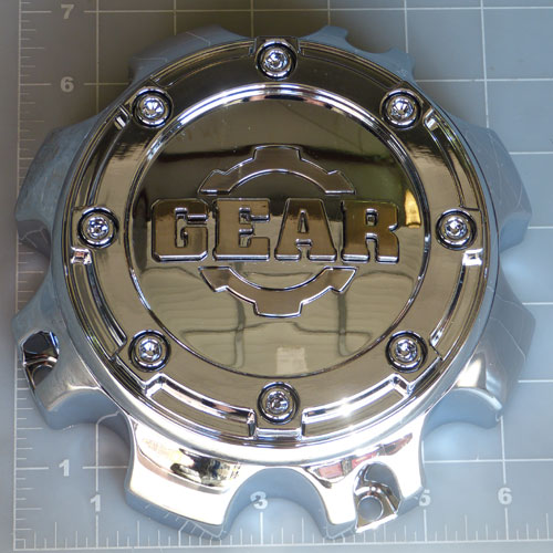 CAP-8L-C14 / Gear Alloy 8 Lug Chrome Bolt-On Center Cap 1
