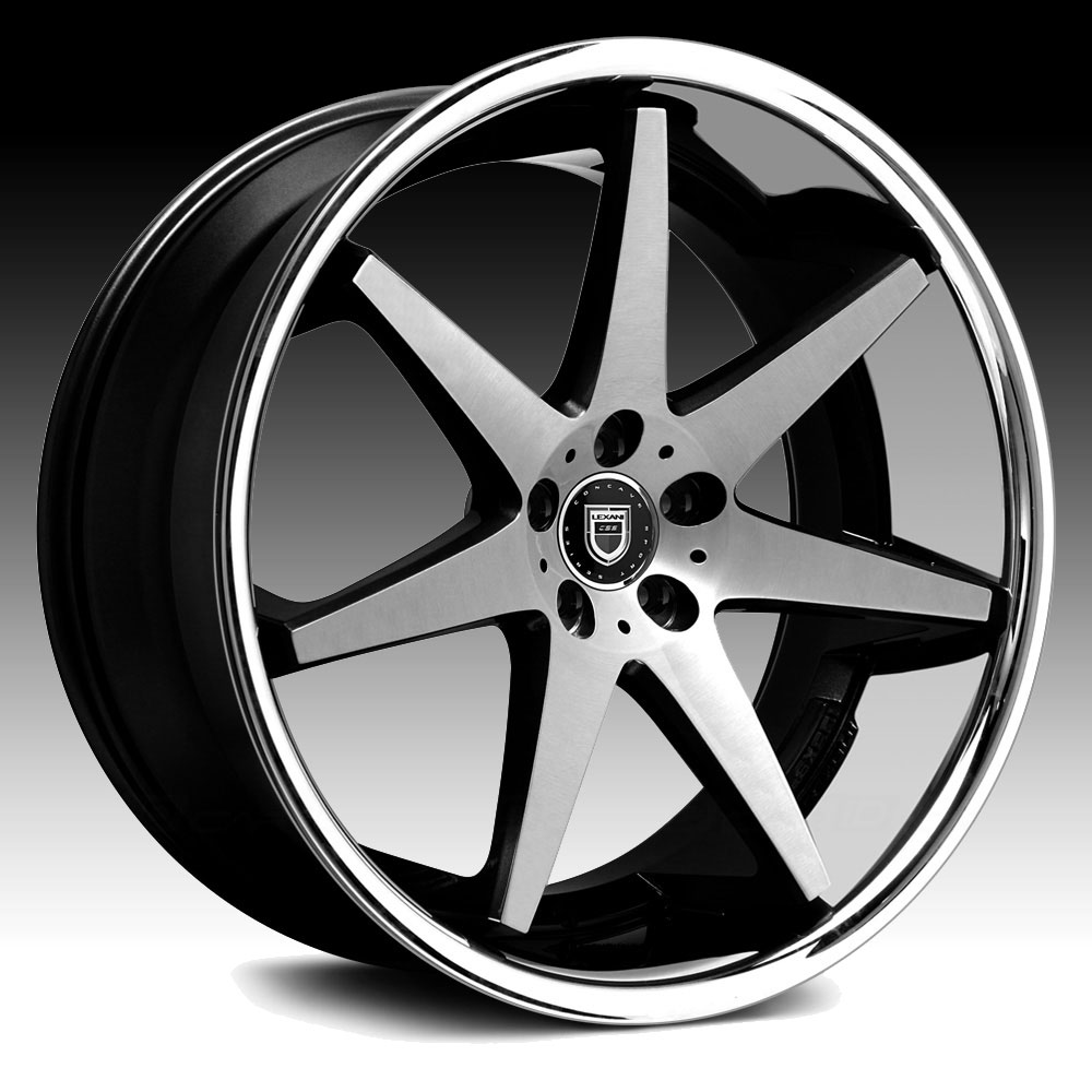 Lexani R Seventeen Machined Black Chrome Lip Custom Wheels Rims