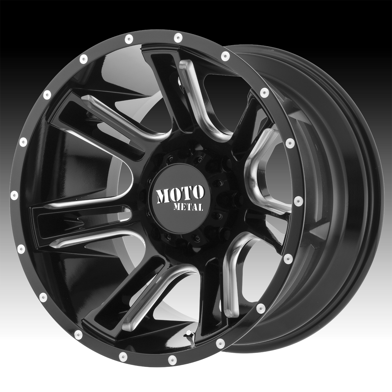 Moto Metal MO982 Black Milled Custom Wheels Rims Moto