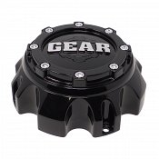 CAP-726B-8 / Gear Alloy Gloss Black 8-Lug Bolt-On Center Cap