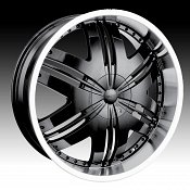 Dip D36 Phoenix Black w/ Machined Lip Custom Wheels Rims