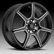 Focal 422BM F-007 Gloss Black Milled Custom Wheels Rims