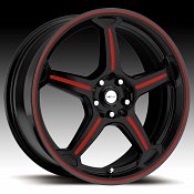 Focal F01 F-01 172 Gloss Black with Red Accents Custom Rims Whee