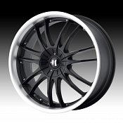 Helo HE845 845 Gloss Black w/ Machined Lip Custom Rims Wheels