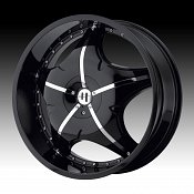 Helo HE846 846 Gloss Black w/ Chrome Inserts Custom Rims Wheels