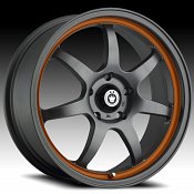 Konig Forward 23G FO Matte Grey w/ Orange Stripe Custom Rims Whe