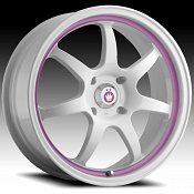 Konig Forward 23W FO White w/ Pink Stripe Custom Rims Wheels