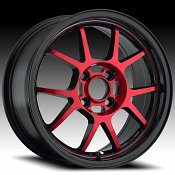 Konig Foil 17R 4L Black w/ Red Face Custom Rims Wheels