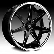 Lexani R-Seventeen Gloss Black Milled Chrome Lip Custom Wheels R
