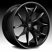 Lexani R-Twelve Black Machined Tip Custom Wheels Rims
