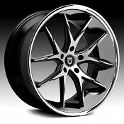 Lexani R-Twelve Black Machined Chrome Lip Custom Wheels Rims