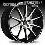 Lexani R-Ten / R10 Machined Gloss Black Custom Wheels Rims