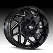 Mayhem Hatchet 8106 Gloss Black Milled Custom Wheels Rims