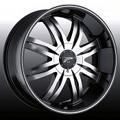 Platinum 298 / 299 Diamonte Machined Black Custom Rims Wheels