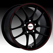 TSW Trackstar 5 Matte Black with Red Stripe Custom Rims Wheels