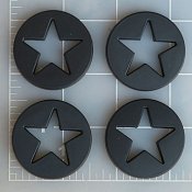 WRX-BLACKSTAR / Worx Alloy Black Star Logo Cover (Pack of 4)