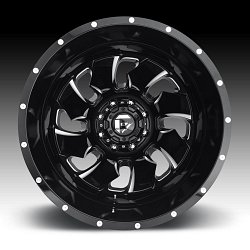 Fuel Cleaver Dually D574 Gloss Black Milled Custom Wheels Rims 3