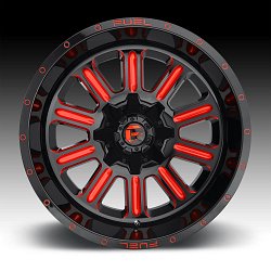 Fuel Hardline D621 Black Milled Red Tint Custom Wheels Rims 3