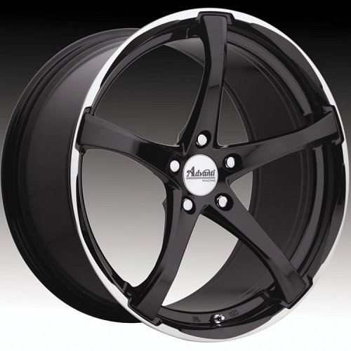 Advanti Racing B2 Denaro Gloss Black w/ Machined Lip Custom Wheels Rims 1