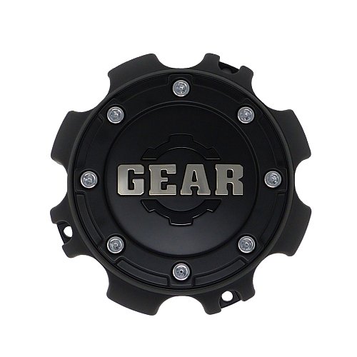 CAP-725B-8 / Gear Alloy Satin Black Bolt-On 8-Lug Center Cap 1