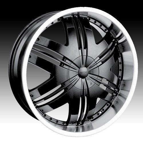 Dip D36 Phoenix Black w/ Machined Lip Custom Wheels Rims 1