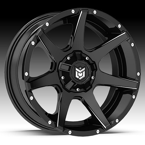 DropStars 647BM Black Milled Custom Wheels Rims 1