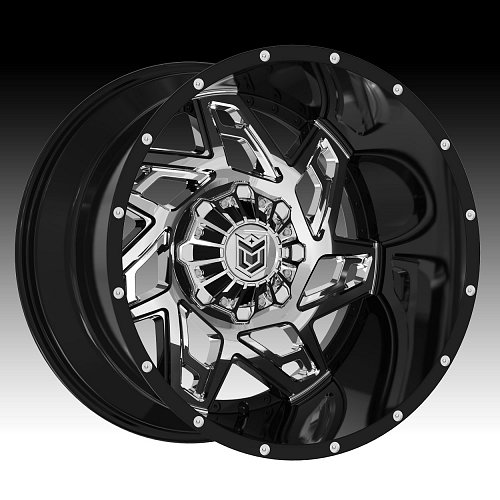 DropStars 652BV Chrome Black Custom Wheels Rims 1