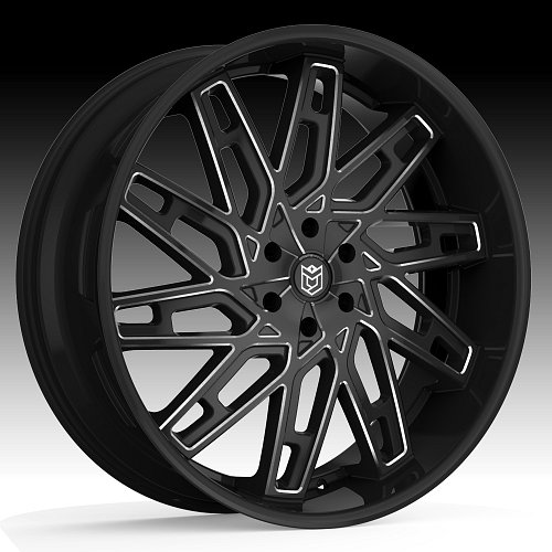 DropStars 656BM Gloss Black Milled Custom Wheels Rims 1
