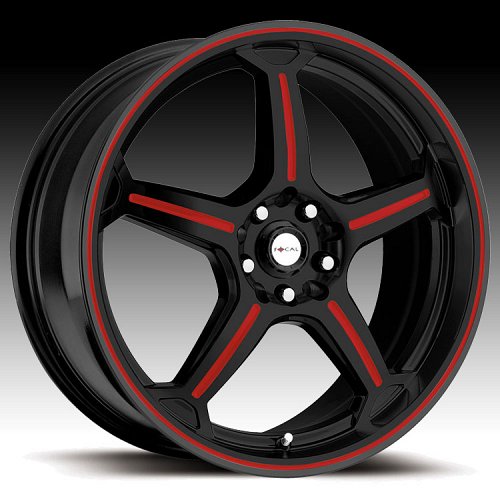 Focal F01 F-01 172 Gloss Black with Red Accents Custom Rims Wheels 1