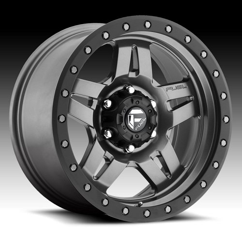 Fuel Anza D558 Matte Anthracite w/ Black Ring Custom Truck Wheels Rims 1
