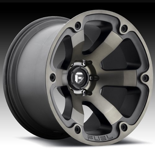 Fuel Beast D564 Matte Black Machined w/ Dark Tint Custom Truck Wheels Rims 1
