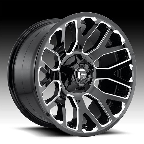 Fuel Warrior D607 Gloss Black Milled Custom Wheels Rims 1