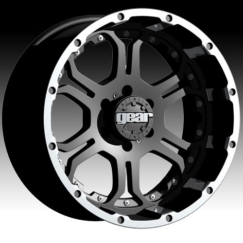 Gear Alloy 715MB 715 Recoil Black Custom Rims Wheels 1