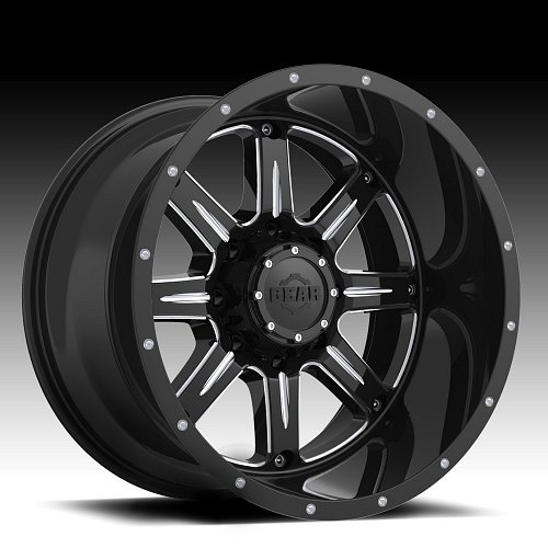Gear Alloy 726BM Big Block Gloss Black Milled Custom Wheels Rims 1