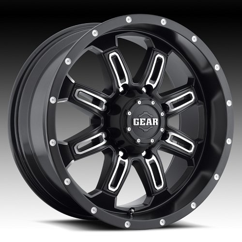 Gear Alloy 725MB Dominator 725 Satin Black Machined Custom Rims Wheels 1