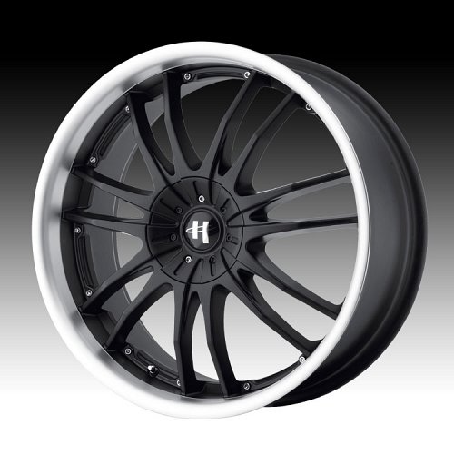 Helo HE845 845 Gloss Black w/ Machined Lip Custom Rims Wheels 1