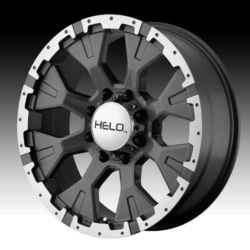 Helo HE878 Machined with Dark Silver Custom Rims Wheels 1