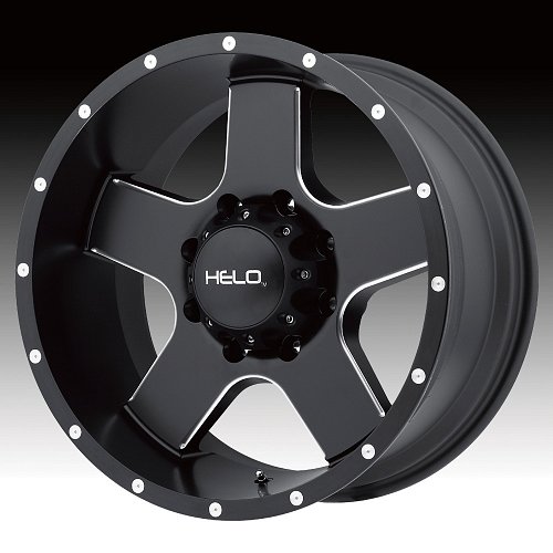 Helo HE886 Satin Black with Milled Accents Custom Wheels Rims 1