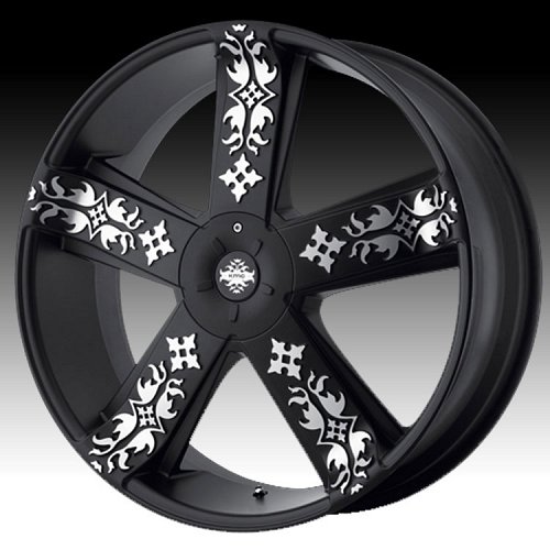 KMC Ink'd KM669 669 Matte Black w/ Machined Custom Rims Wheels 1
