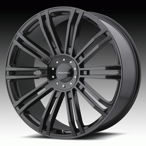 KMC D2 KM677 677 Gloss Black Custom Rims Wheels 1