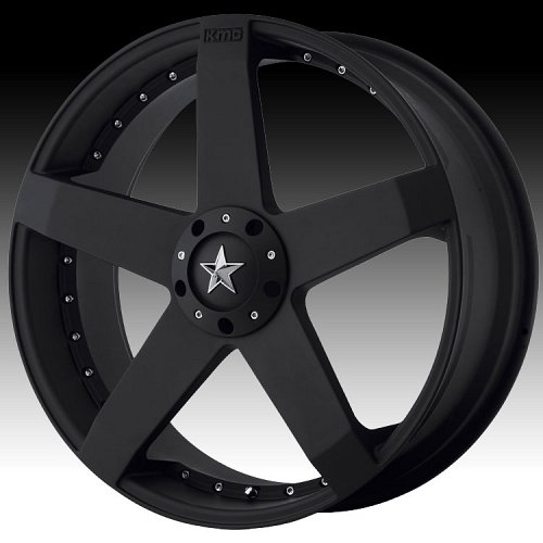 KMC Rockstar Car KM775 775 Matte Black Custom Rims Wheels 1