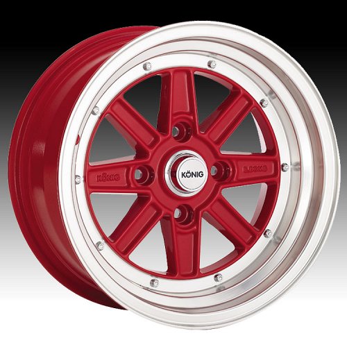 Konig B Bomb BM Gloss Red w/ Machined Lip Custom Rims Wheels 1