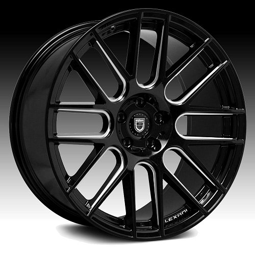 Lexani CSS-8 Gloss Black Milled Custom Wheels Rims 1
