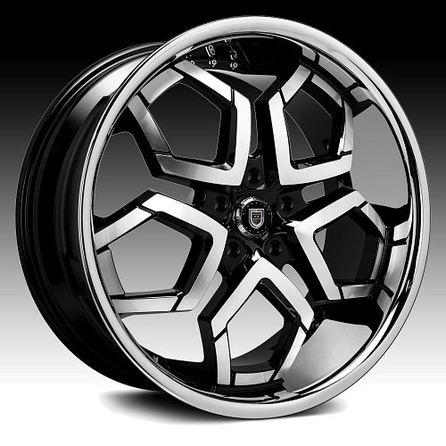 Lexani Hydra Machined Black Chrome Lip Custom Wheels Rims 1
