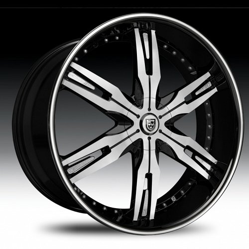 Lexani LX-30 Gloss Black Machined Black Lip Custom Wheels Rims 1
