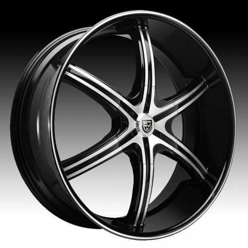 Lexani LX-6 Gloss Black Machined w/ Pinstripe Custom Rims Wheels 1