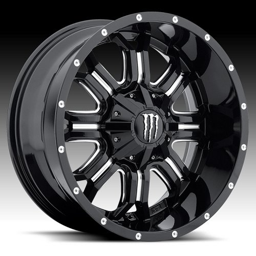 TIS Monster Energy Edition Style 535BM Black Milled Custom Wheels Rims 1