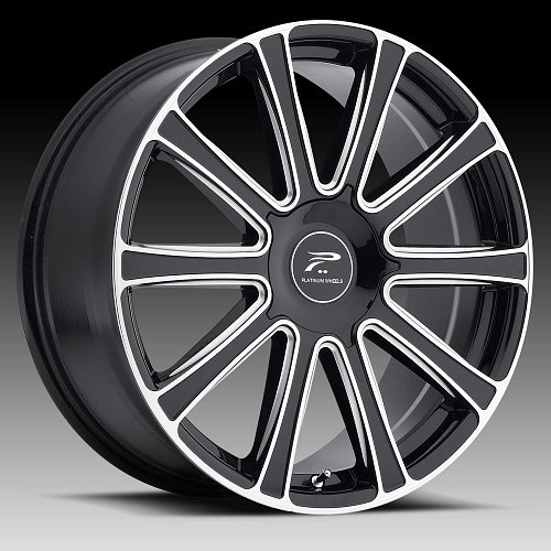 Platinum 410 Divine Gloss Black with Milled Accents Custom Wheels Rims 1