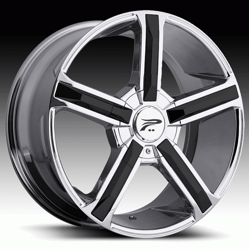 Platinum 499 Dynasty Chrome with Black Inserts Custom Rims Wheels 1