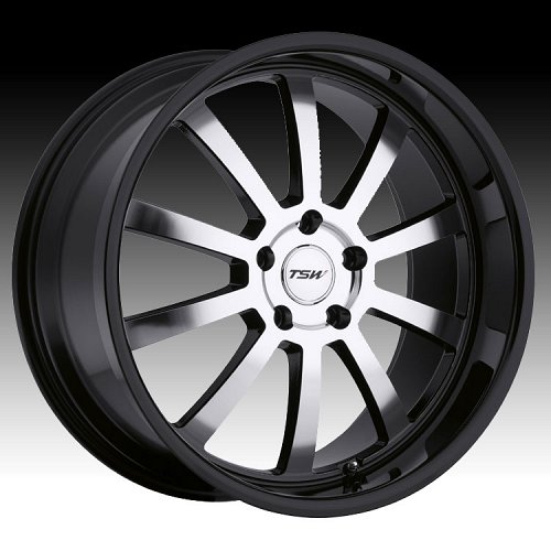 TSW Willow Gloss Black with Mirror Machined Cut Face Custom Rims Wheels 1